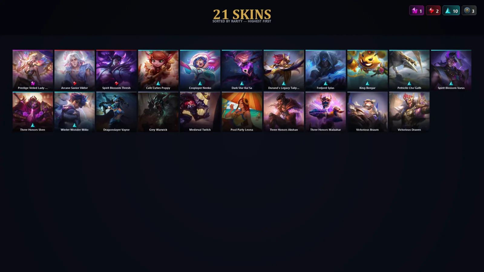[LoL] | TR | Level 52 | Diamond IV | 122 Champions | 21 Skins