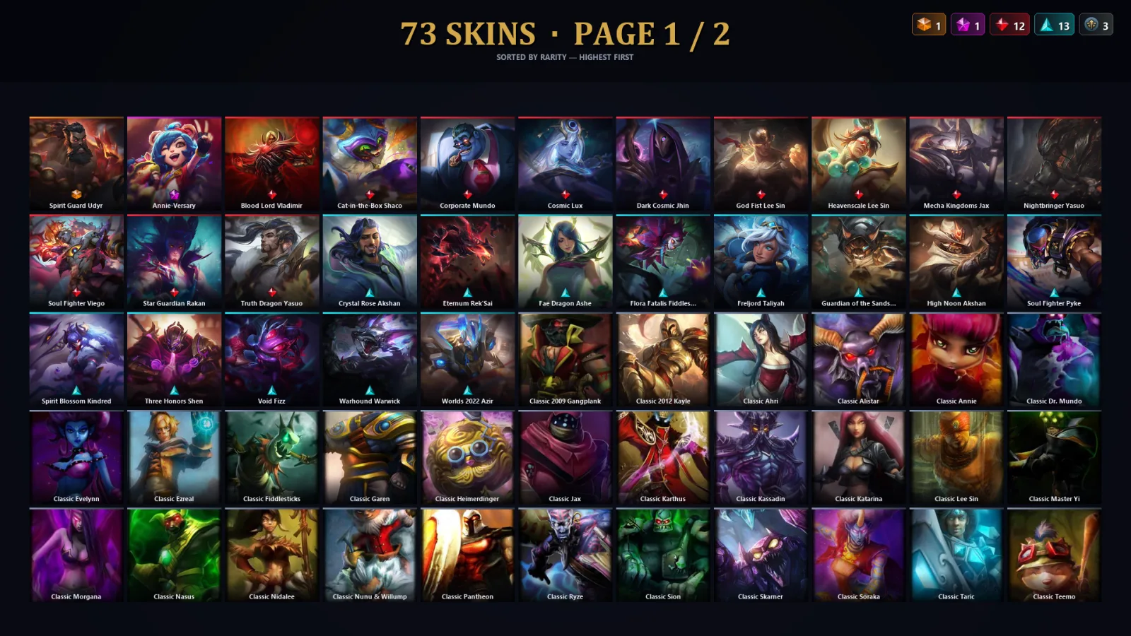 [LoL] | TR | Level 158 | Emerald II | 155 Champions | 73 Skins | 21,611 BE