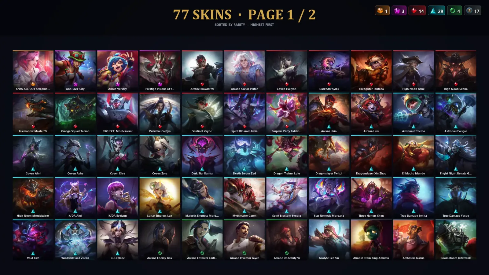 [LoL] | TR | Level 30 | Master | 162 Champions | 77 Skins — LoL account