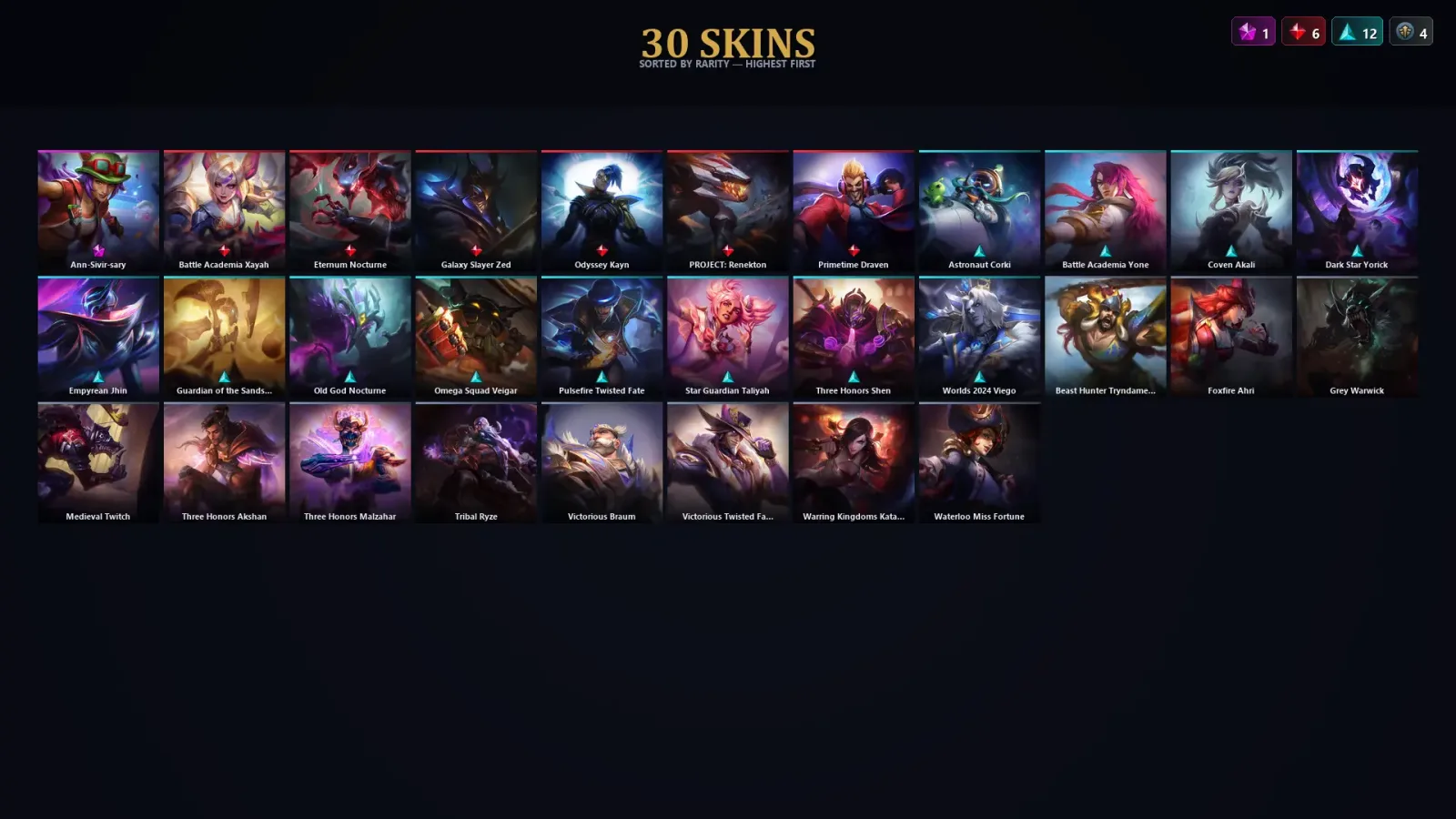 [LoL] | TR | Level 81 | Diamond IV | 148 Champions | 30 Skins — LoL account