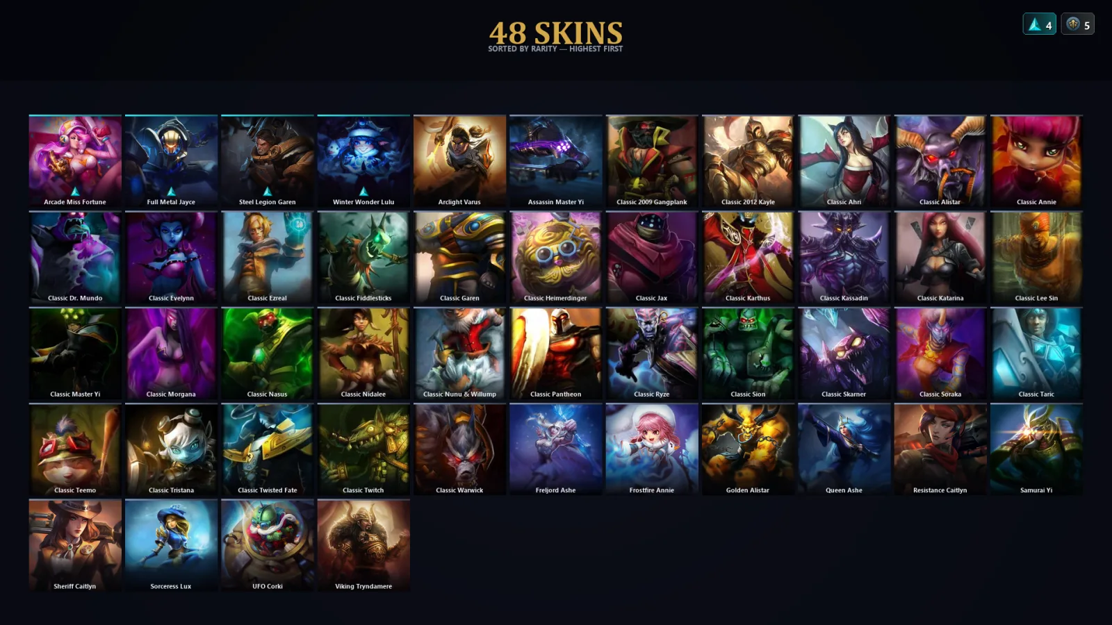 [LoL] | EUW | Level 30 | 77 Champions | 48 Skins