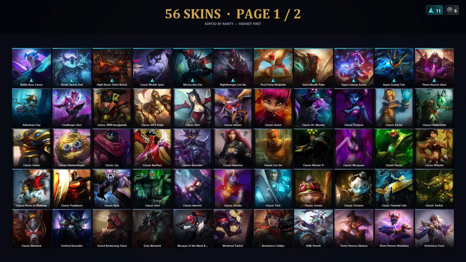 [LoL] | TR | Level 30 | Master | 120 Champions | 56 Skins | 15,965 BE