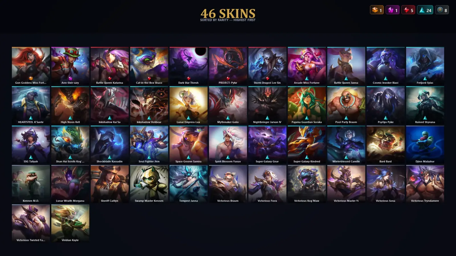 [LoL] | TR | Level 129 | Diamond IV | 146 Champions | 46 Skins — LoL account