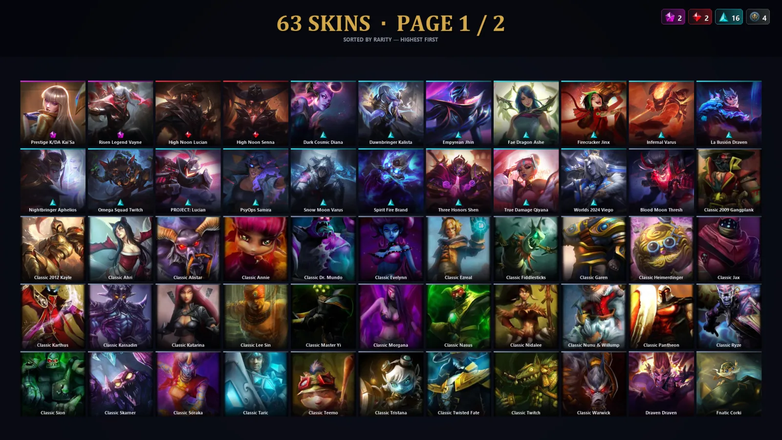 [LoL] | TR | Level 68 | Diamond II | 147 Champions | 63 Skins — LoL account
