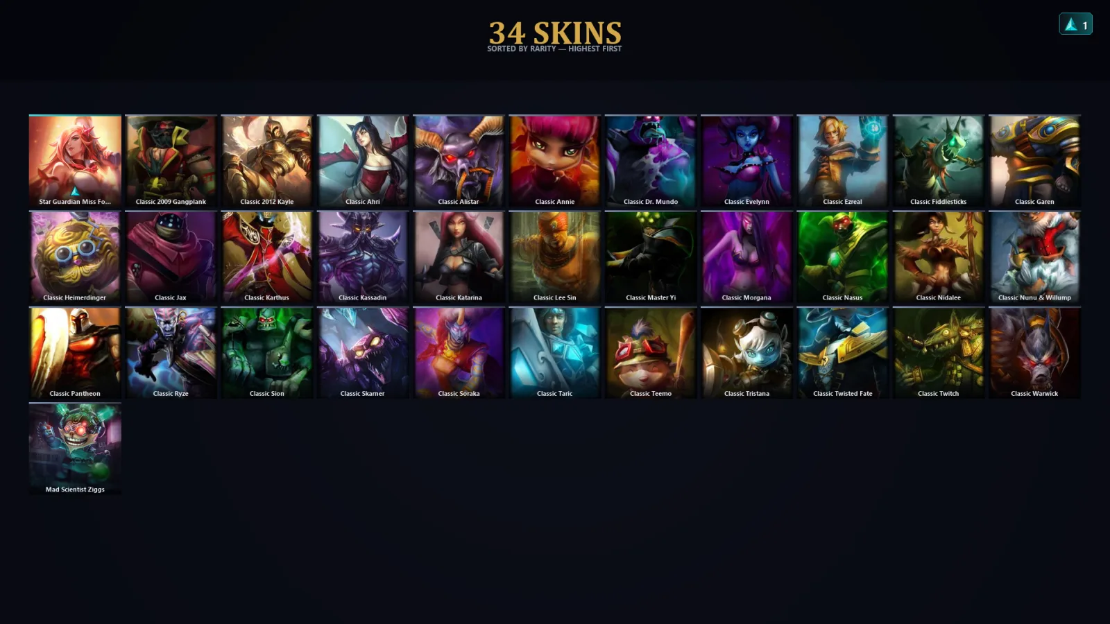 [LoL] | TR | Level 30 | 40 Champions | 34 Skins | 17,597 BE