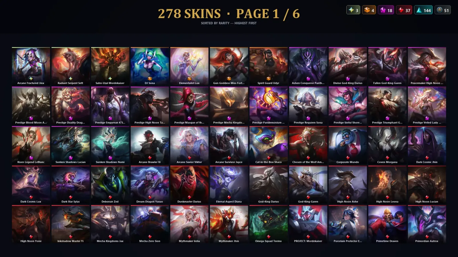 [LoL] | EUW | Level 30 | 129 Champions | 278 Skins | 12,481 BE — LoL account