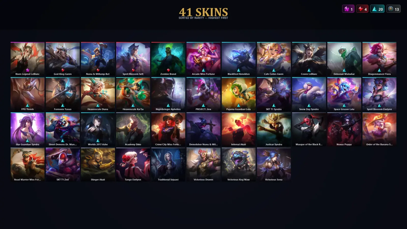 [LoL] | TR | Level 109 | 148 Champions | 41 Skins — LoL account