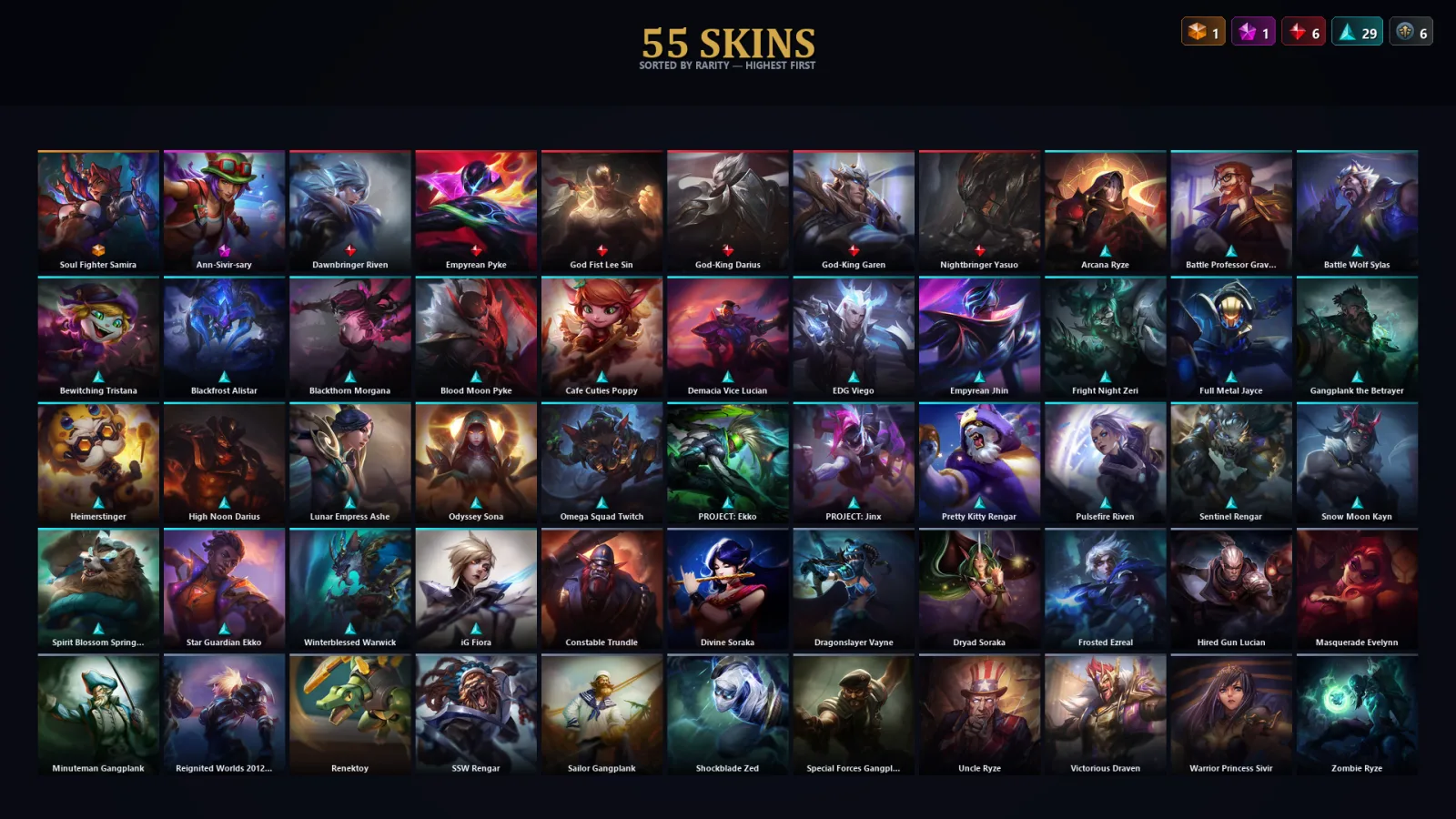 [LoL] | TR | Level 59 | Bronze II | 75 Champions | 55 Skins — Bronze League of Legends