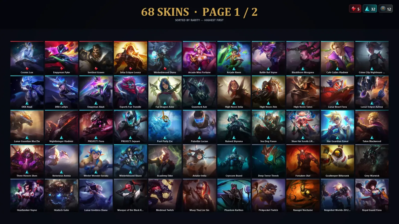 [LoL] | EUW | Level 223 | Emerald I | 170 Champions | 68 Skins