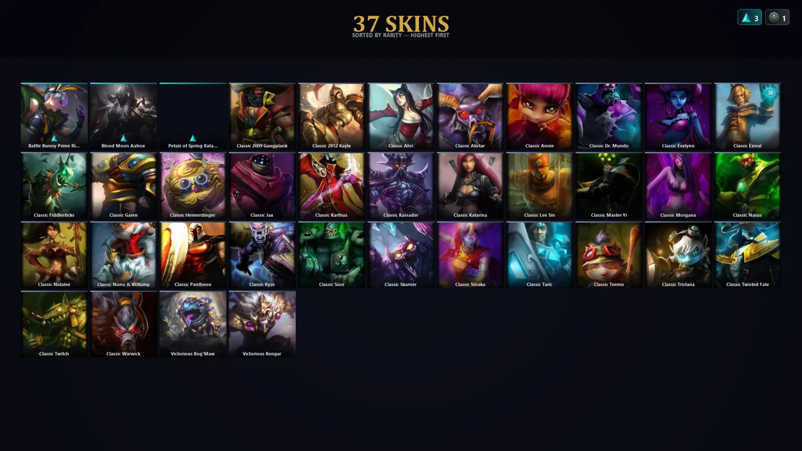 [LoL] | EUW | Level 43 | Diamond I | 40 Champions | 37 Skins | 46,965 BE