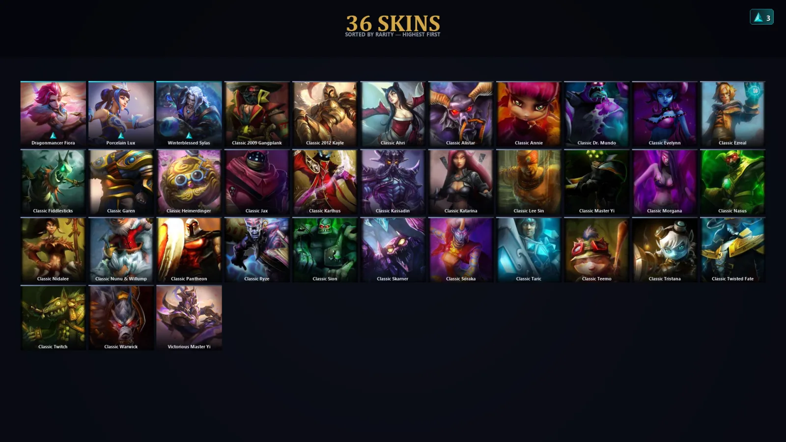 [LoL] | TR | Level 36 | 38 Champions | 36 Skins