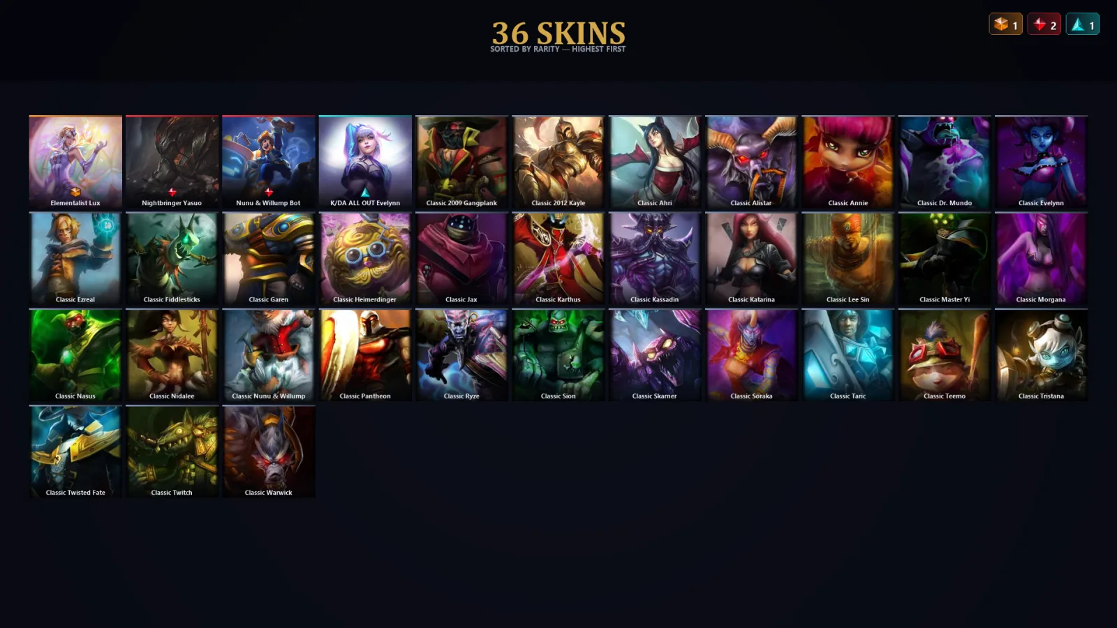 [LoL] | EUW | Level 34 | Silver III | 35 Champions | 4 Skins