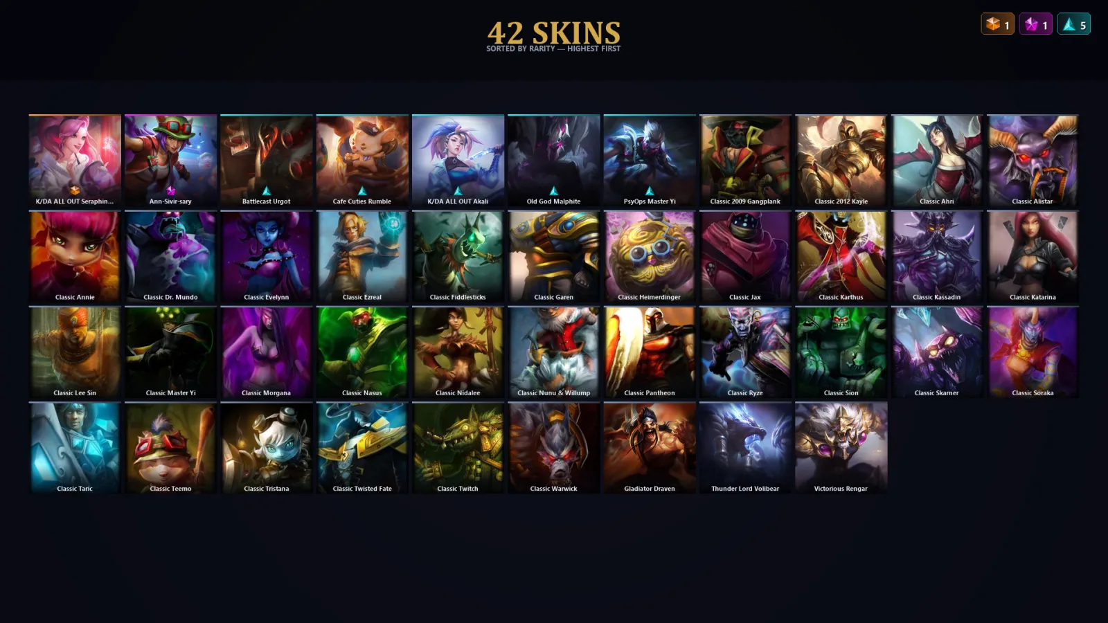[LoL] | EUW | Level 38 | Emerald III | 55 Champions | 42 Skins | 20,789 BE