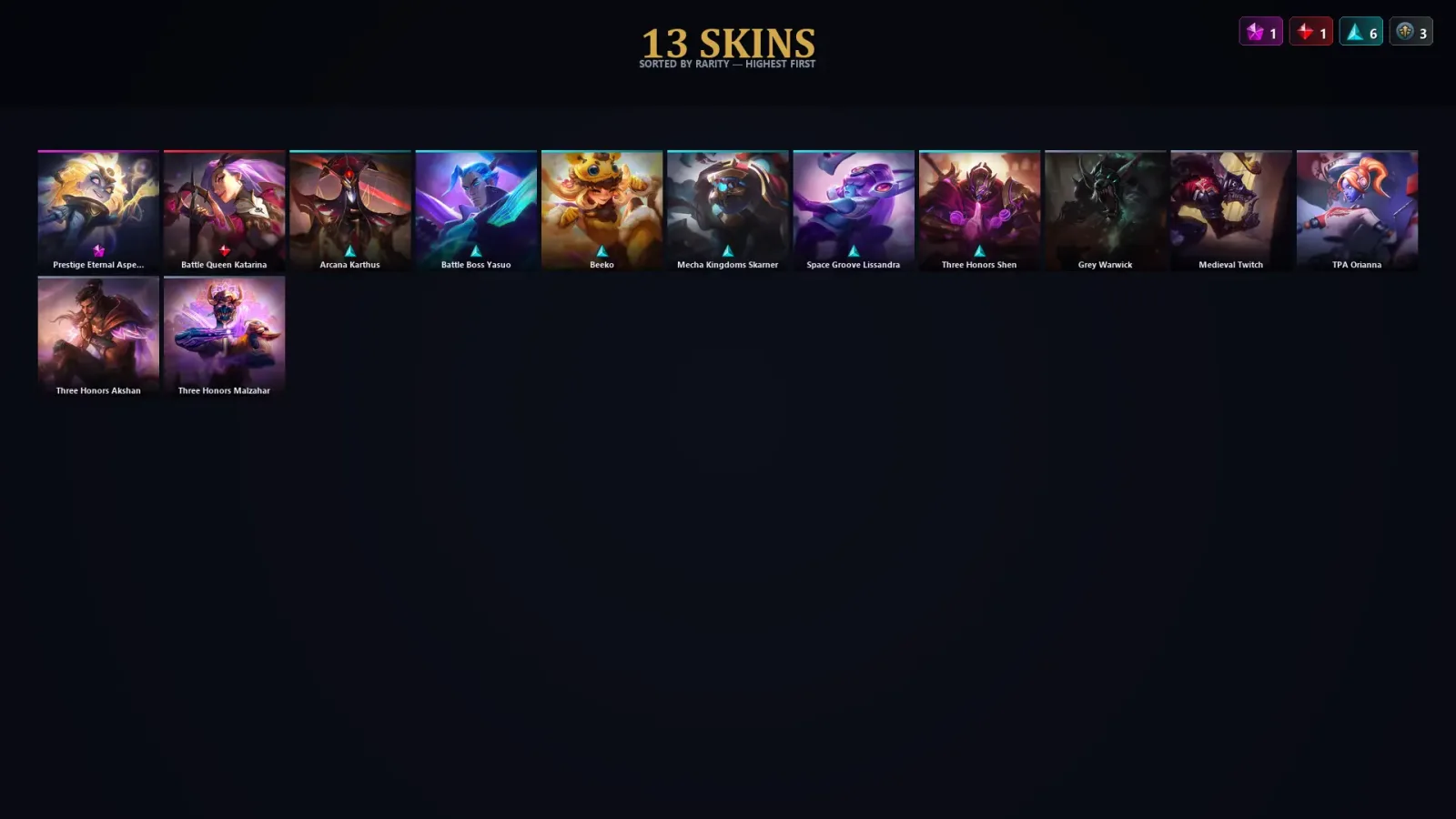 [LoL] | TR | Level 30 | 36 Champions | 13 Skins | 36,470 BE — LoL account