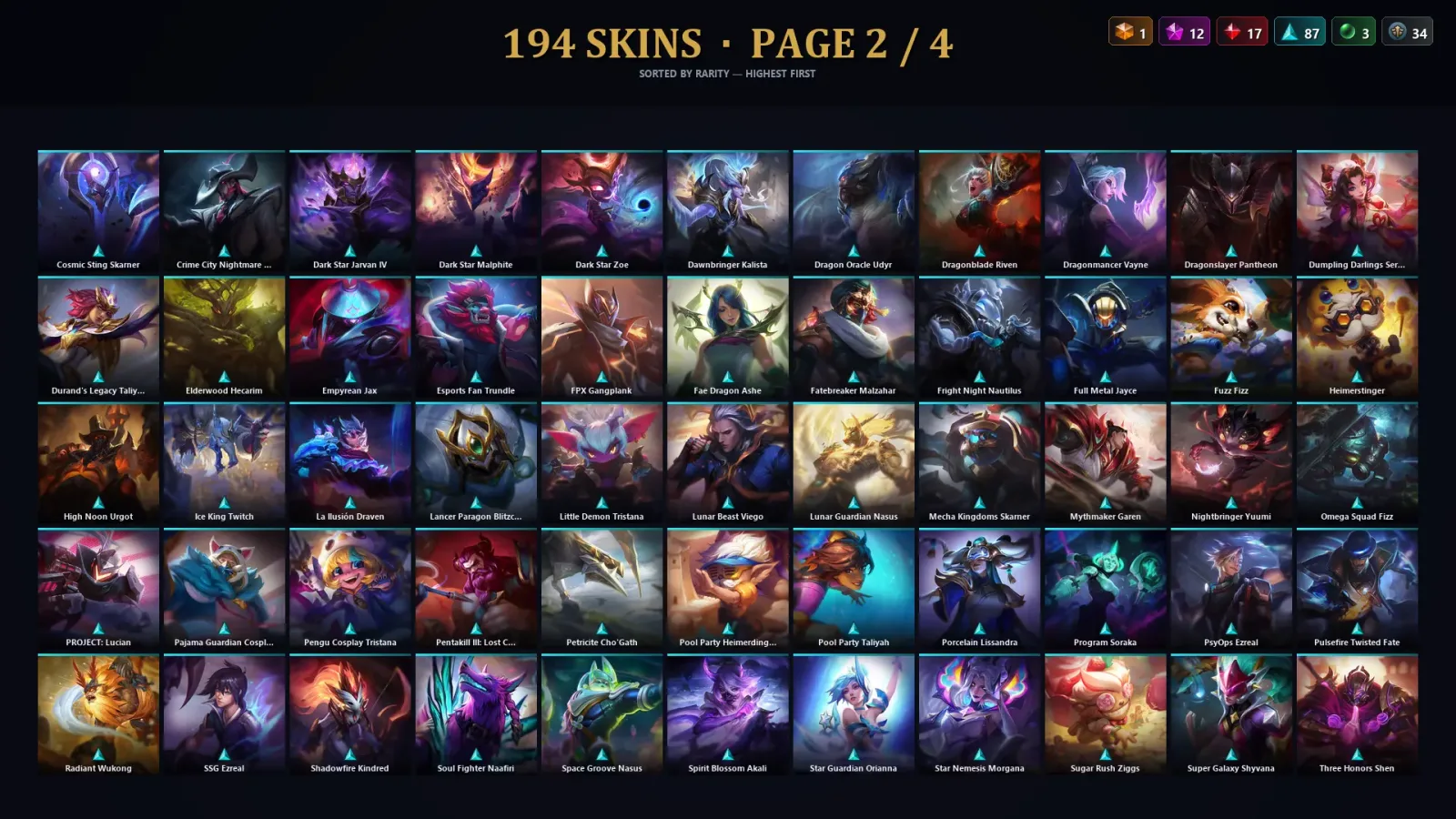 [LoL] | TR | Level 310 | Emerald IV | 173 Champions | 194 Skins