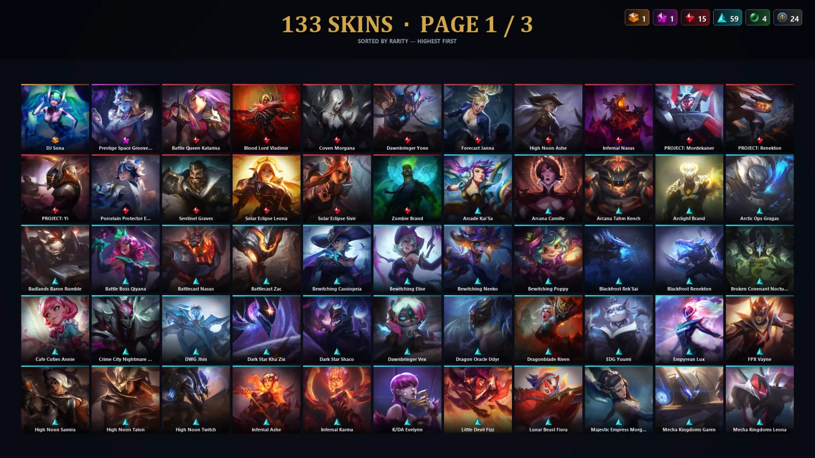 [LoL] | TR | Level 168 | 149 Champions | 133 Skins