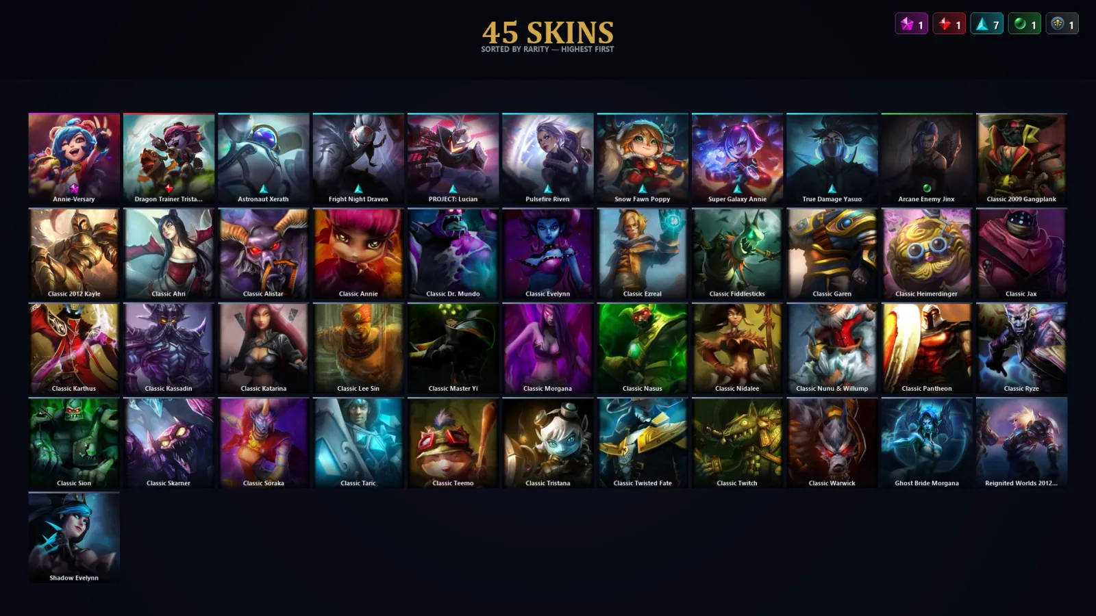 [LoL] | TR | Level 44 | 43 Champions | 13 Skins