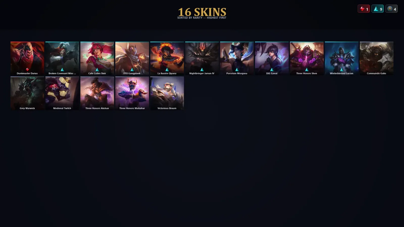 [LoL] | TR | Level 47 | Platinum IV | 102 Champions | 16 Skins | 16,521 BE — LoL account