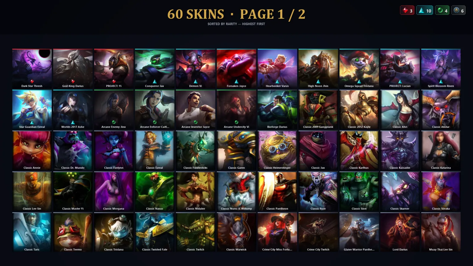 [LoL] | EUW | Level 53 | Platinum I | 52 Champions | 60 Skins