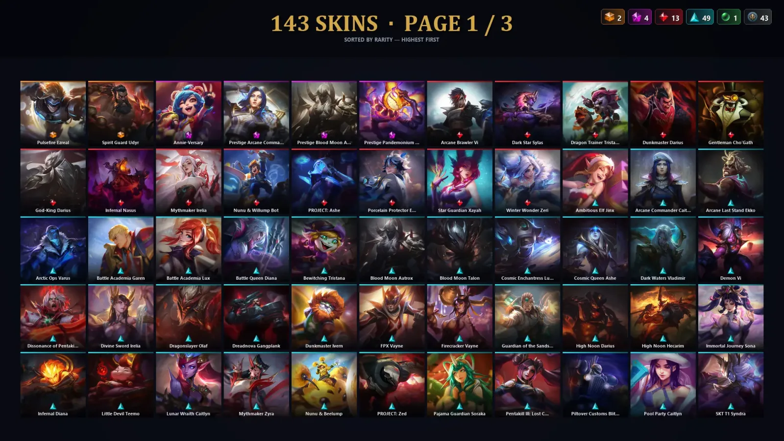 [LoL] | TR | Level 274 | Emerald IV | 172 Champions | 143 Skins | 25,136 BE — LoL account