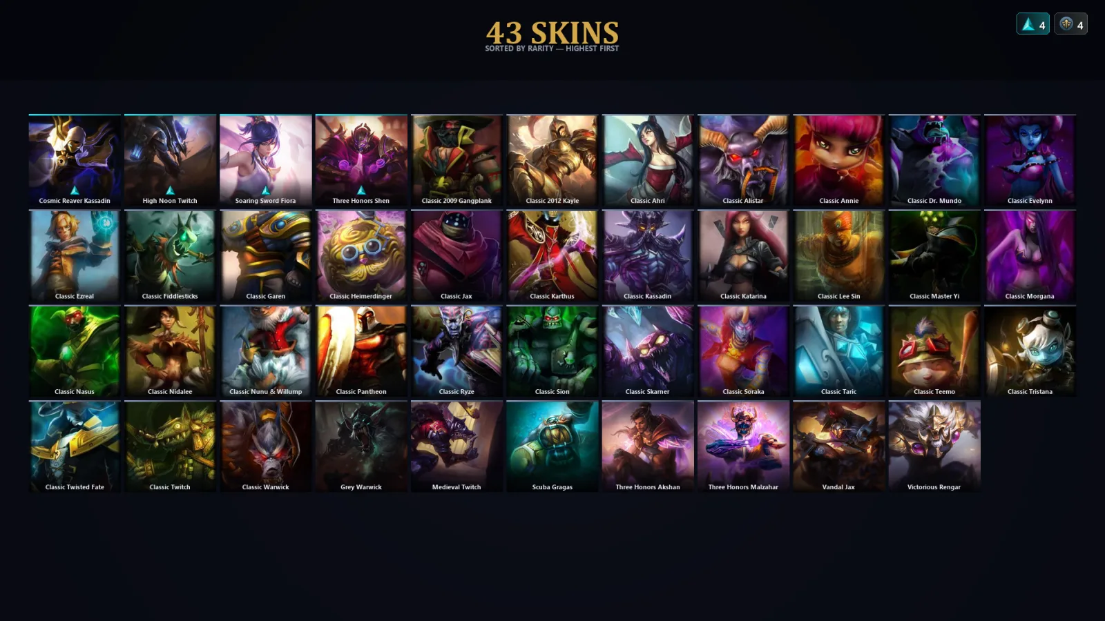 [LoL] | EUW | Level 43 | Diamond II | 51 Champions | 11 Skins | 41,133 BE