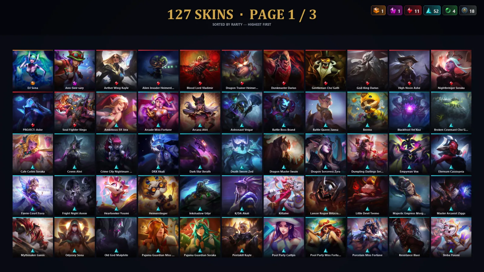 [LoL] | TR | Level 229 | Silver I | 173 Champions | 127 Skins | 38,449 BE