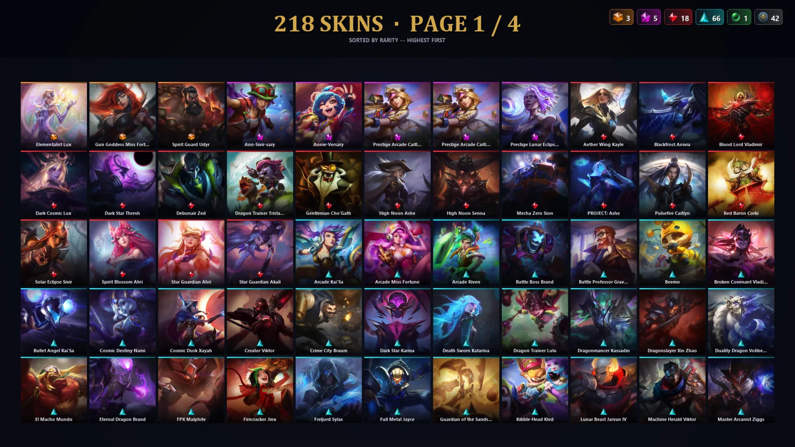 [LoL] | EUW | Level 500 | 173 Champions | 186 Skins | 432,789 BE