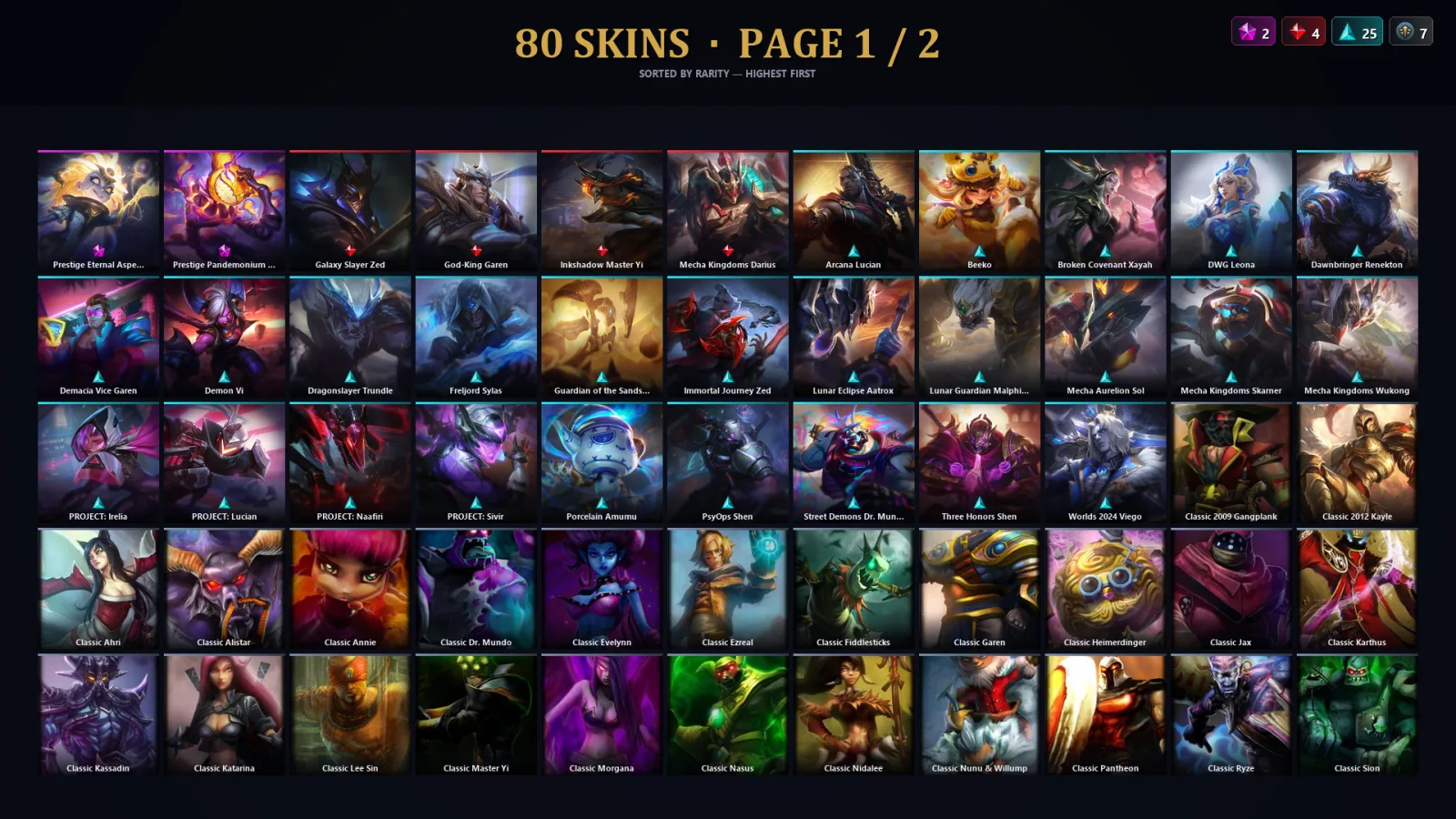 [LoL] | TR | Level 74 | Platinum II | 151 Champions | 80 Skins