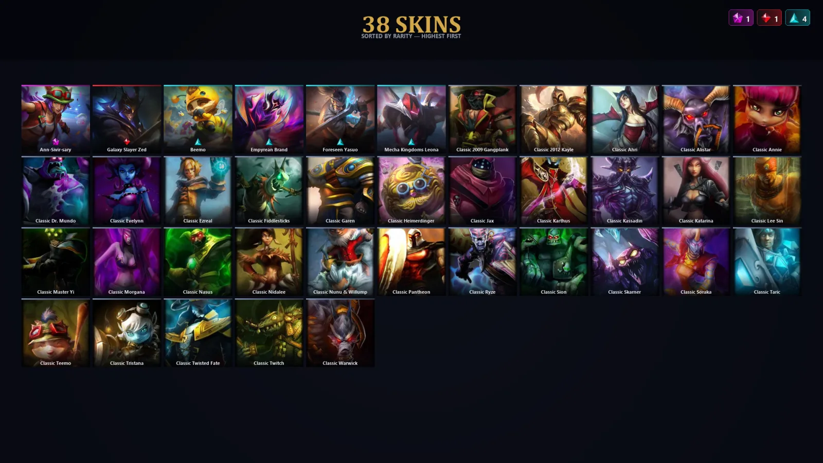 [LoL] | TR | Level 36 | Gold II | 41 Champions | 38 Skins