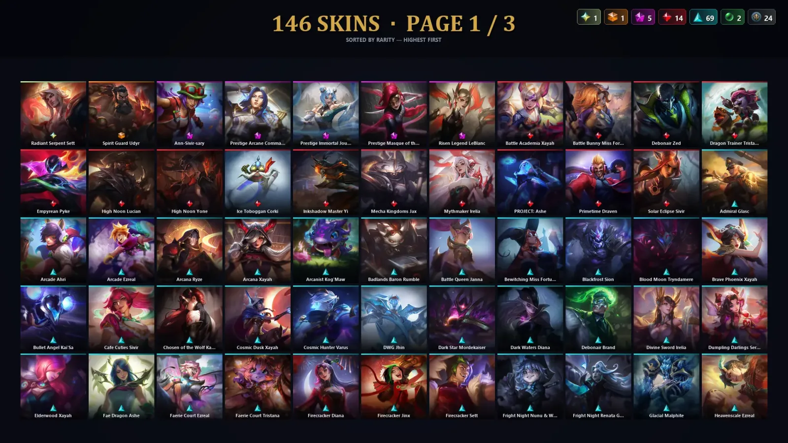 [LoL] | TR | Level 30 | Master | 173 Champions | 146 Skins | 103,736 BE