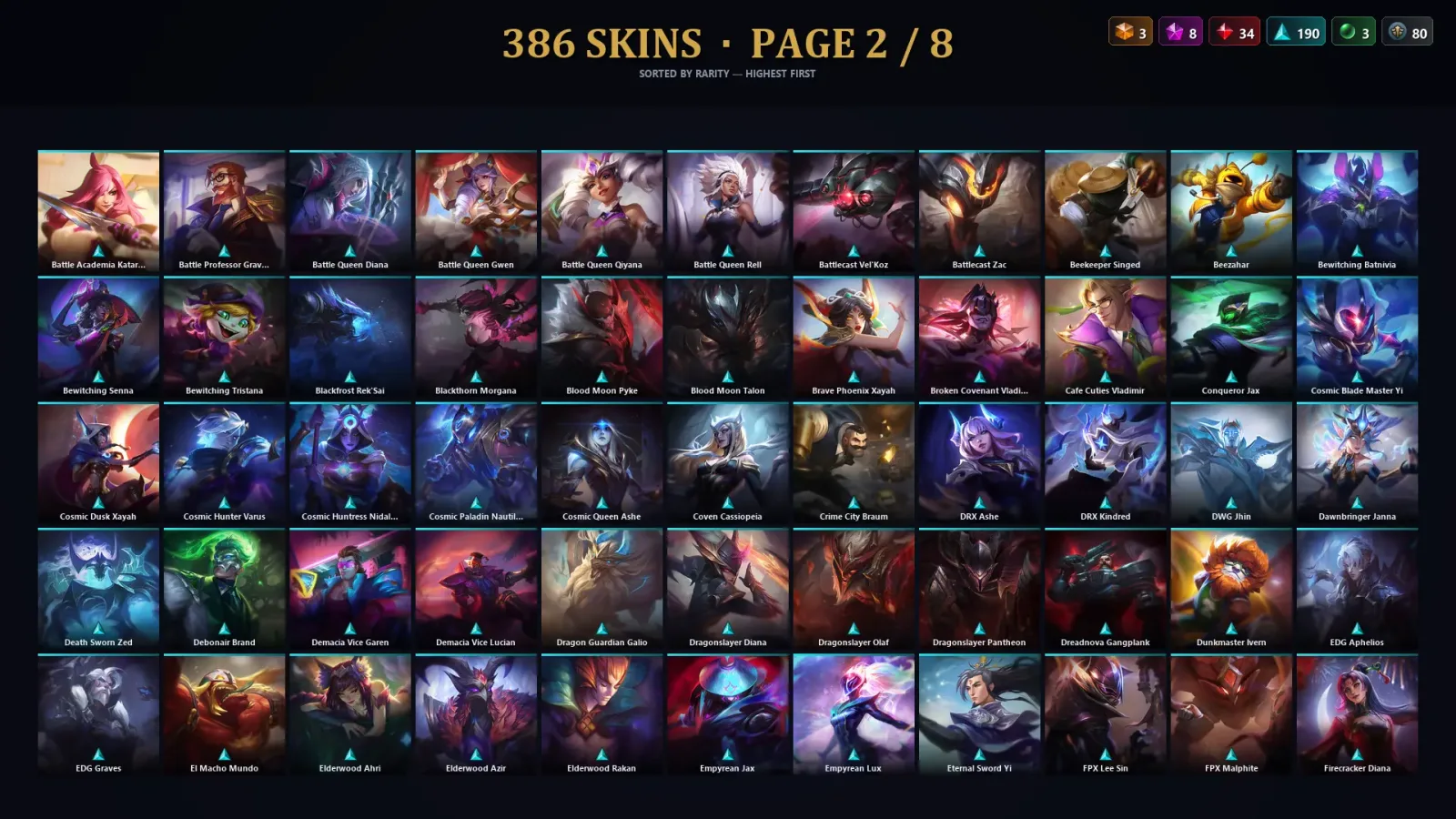 [LoL] | TR | Level 500 | Silver I | 173 Champions | 386 Skins | 11,964 BE