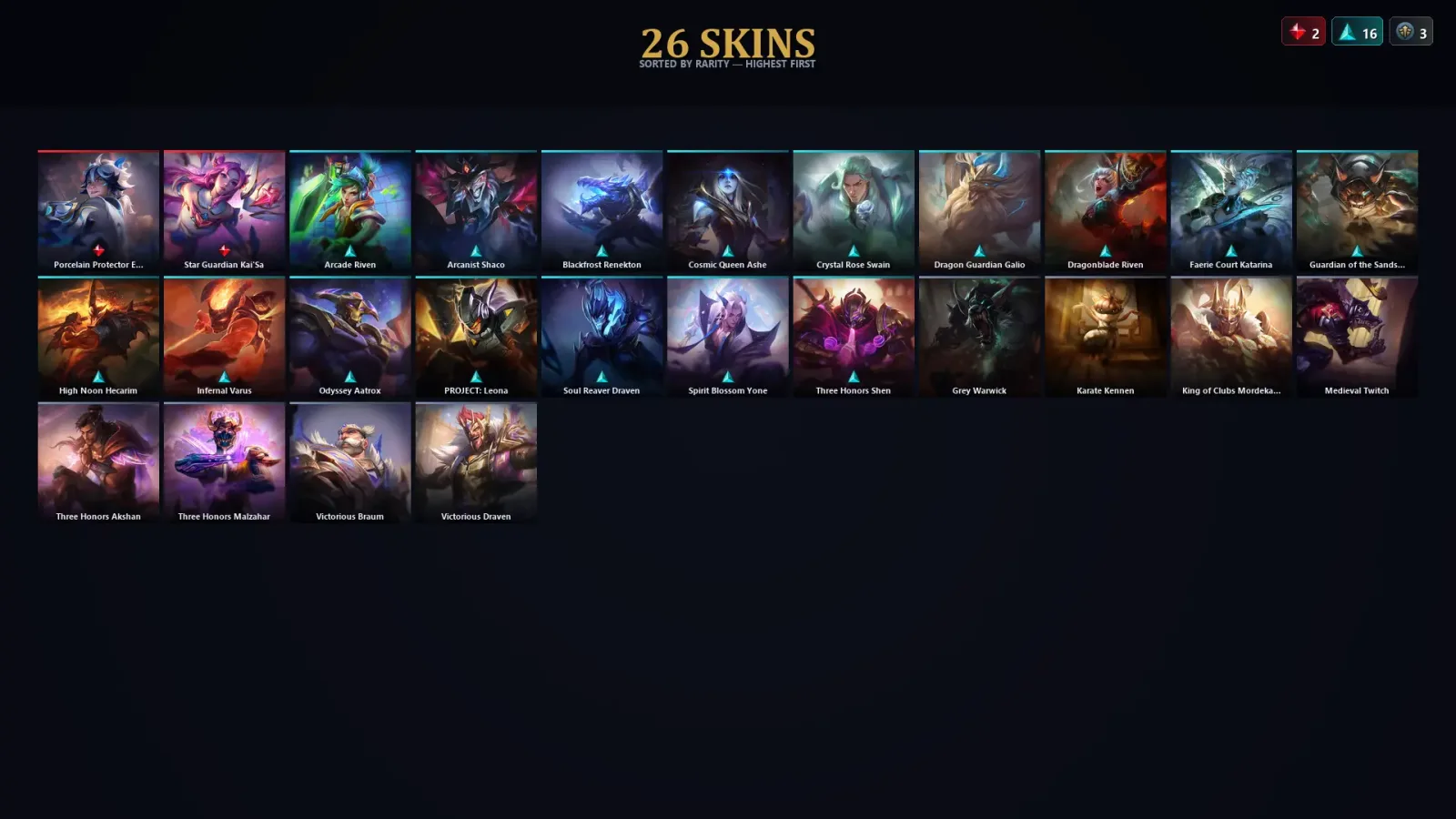 [LoL] | TR | Level 59 | Platinum II | 102 Champions | 26 Skins
