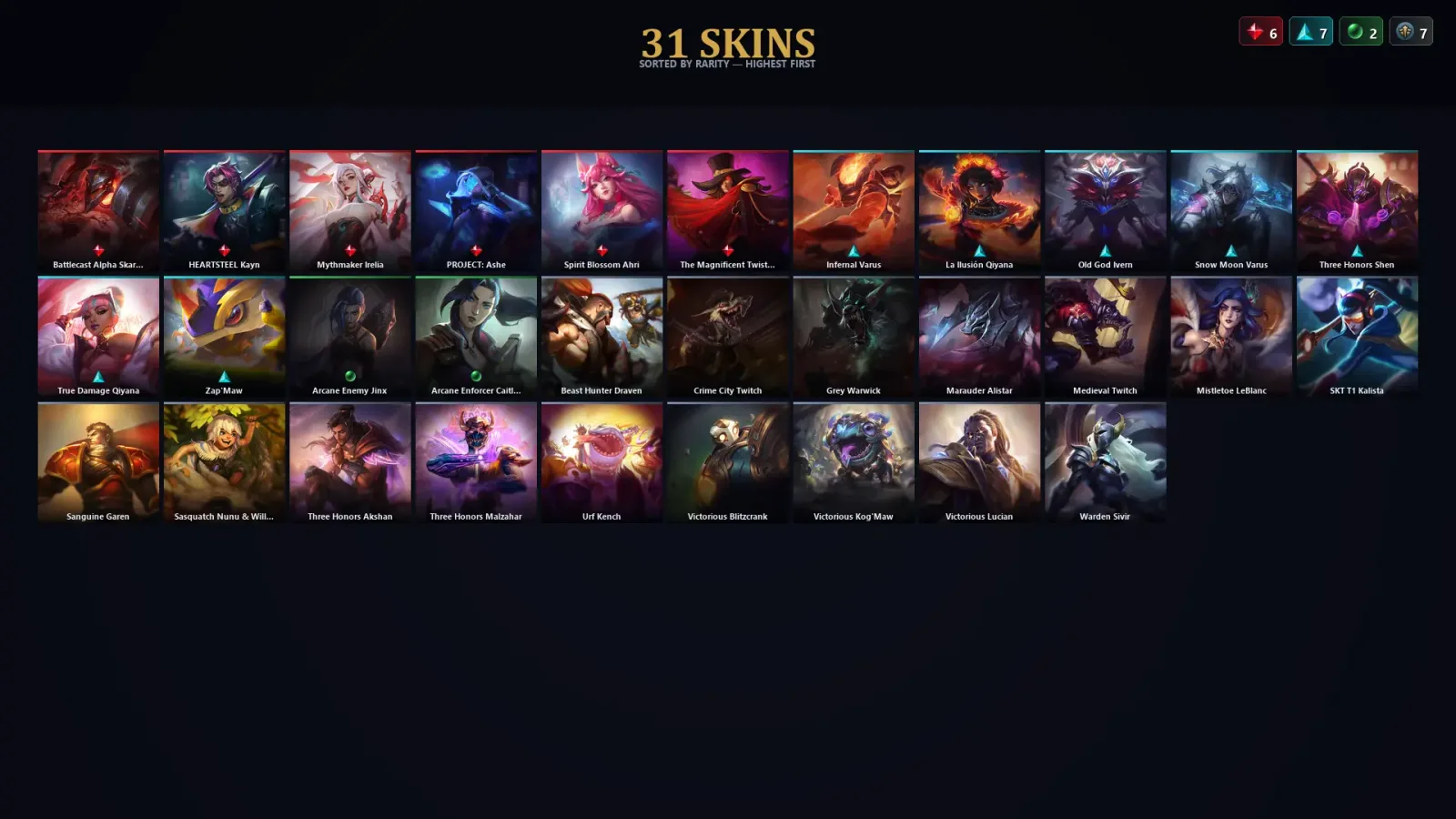 [LoL] | TR | Level 75 | Diamond IV | 100 Champions | 31 Skins — LoL account