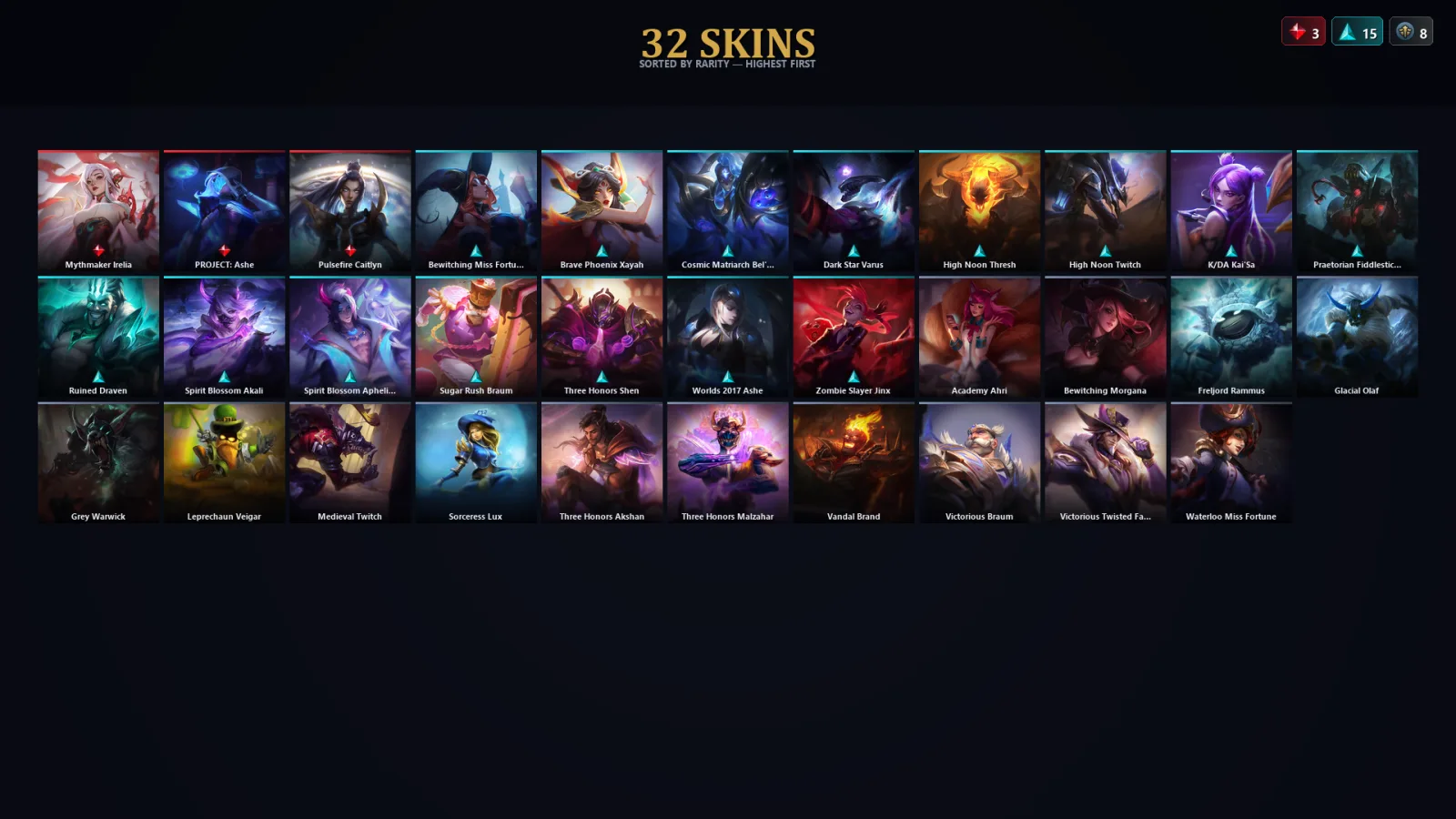 [LoL] | TR | Level 73 | Diamond II | 114 Champions | 32 Skins | 23,092 BE