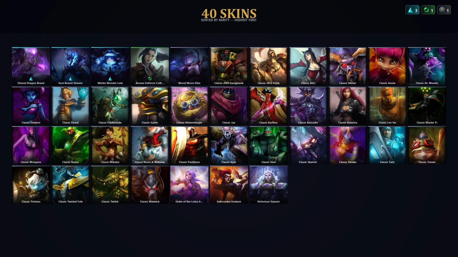 [LoL] | TR | Level 41 | 31 Champions | 40 Skins