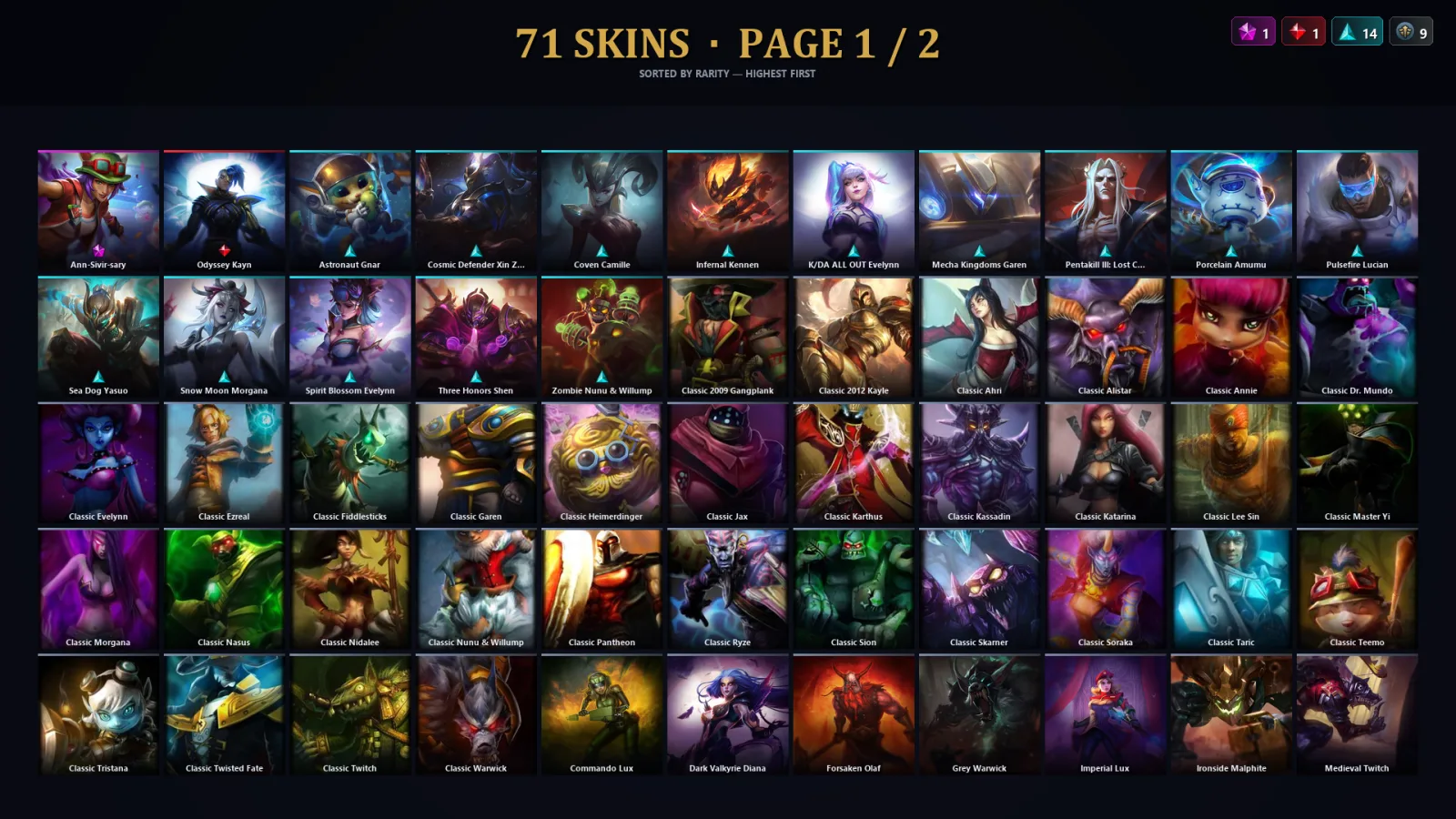 [LoL] | TR | Level 117 | Emerald III | 104 Champions | 71 Skins | 40,727 BE