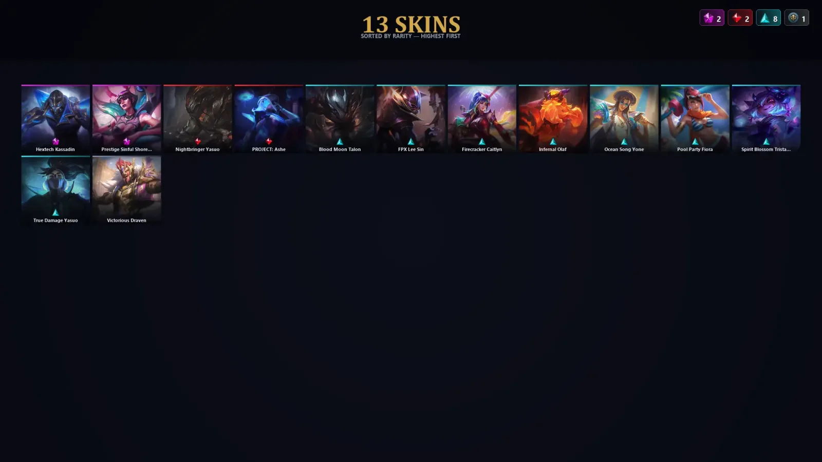 [LoL] | TR | Level 59 | Gold II | 116 Champions | 13 Skins