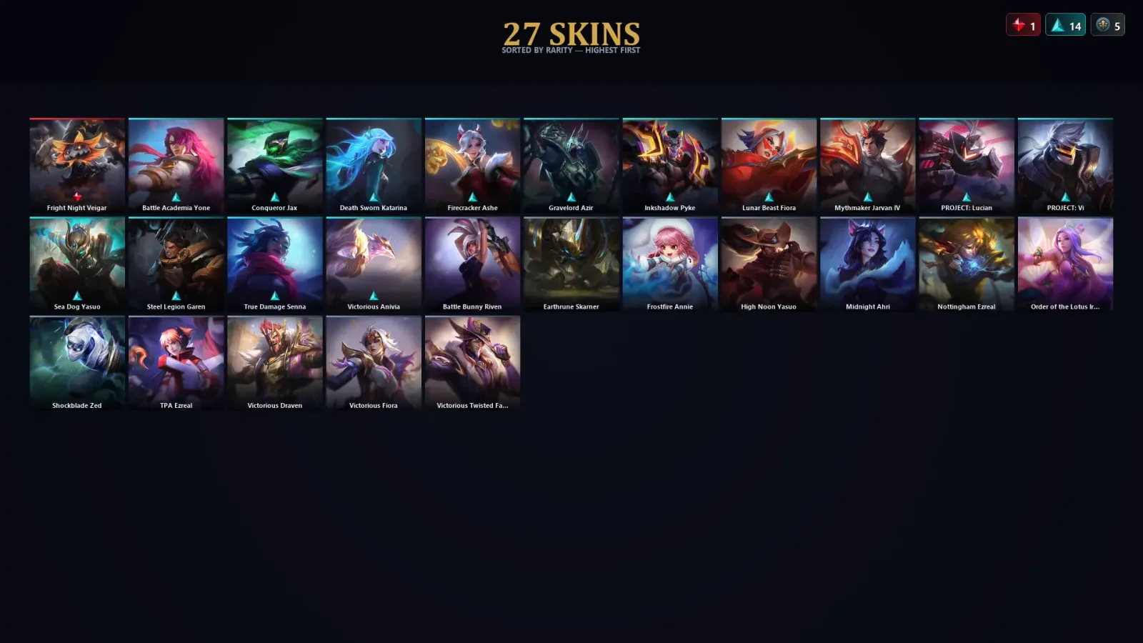 [LoL] | TR | Level 77 | Diamond II | 114 Champions | 27 Skins