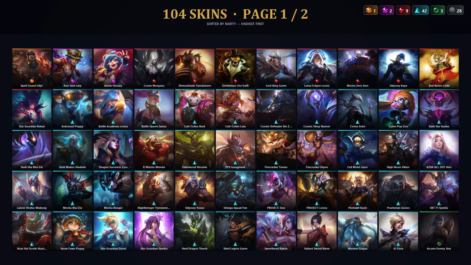 [LoL] | TR | Level 188 | 133 Champions | 104 Skins | 96,251 BE