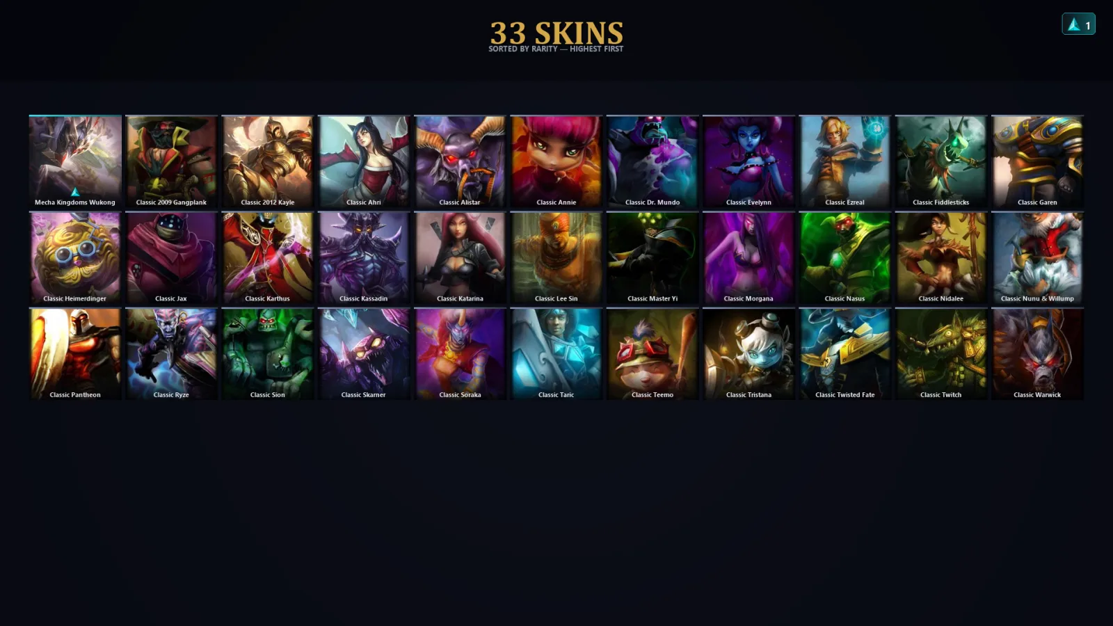 [LoL] | EUW | Level 35 | Emerald IV | 38 Champions | 33 Skins