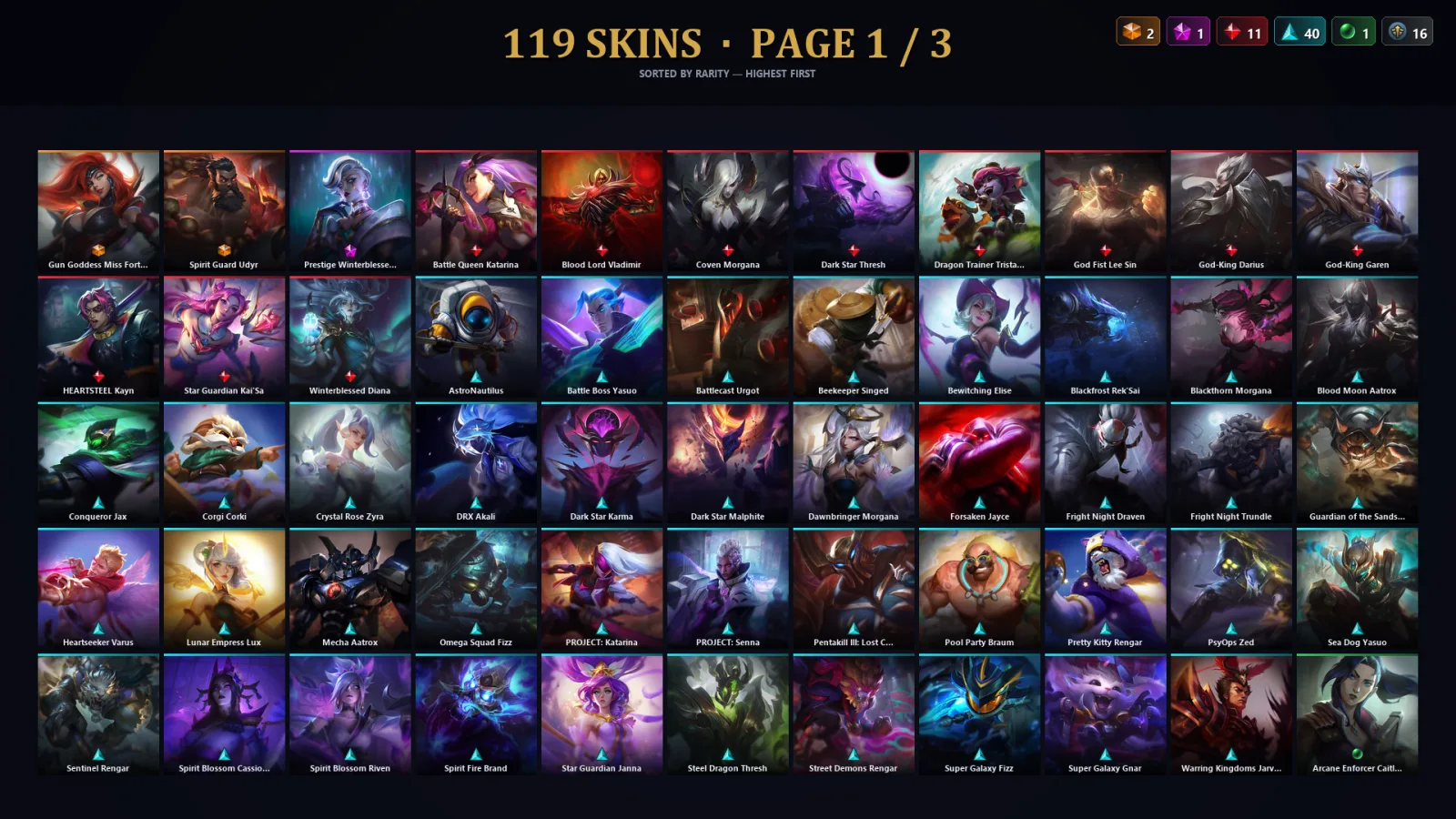 [LoL] | TR | Level 188 | 114 Champions | 87 Skins | 18,855 BE