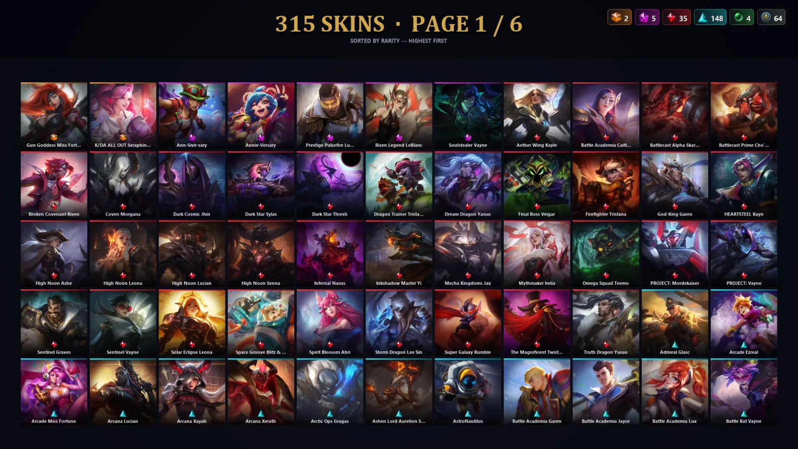 [LoL] | EUW | Level 420 | 173 Champions | 283 Skins | 255,825 BE