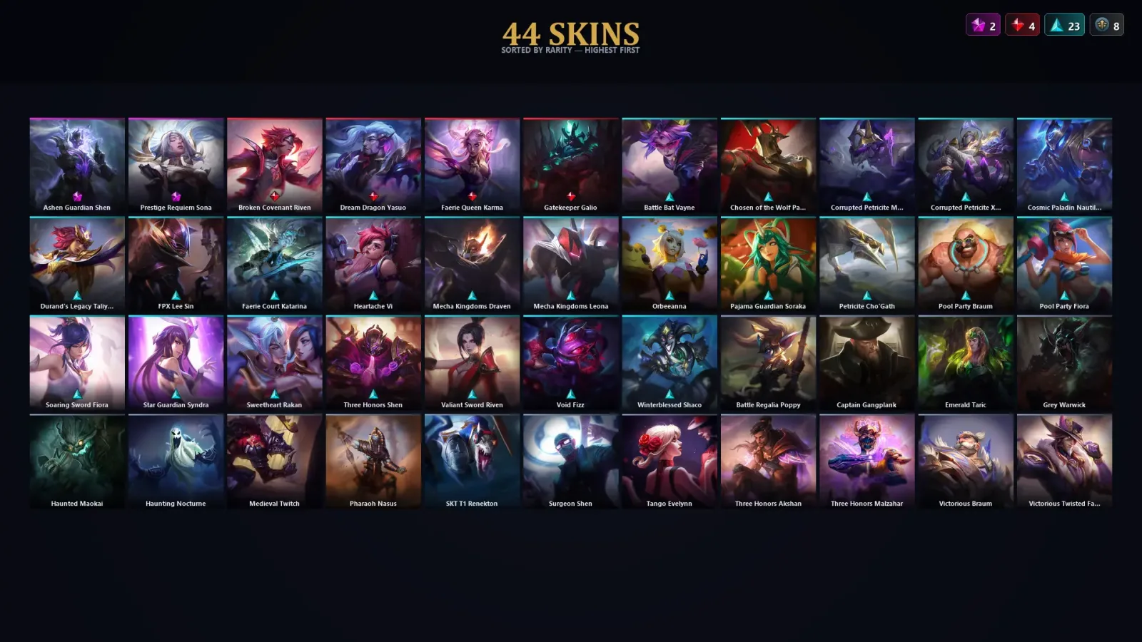 [LoL] | TR | Level 87 | Diamond IV | 158 Champions | 44 Skins