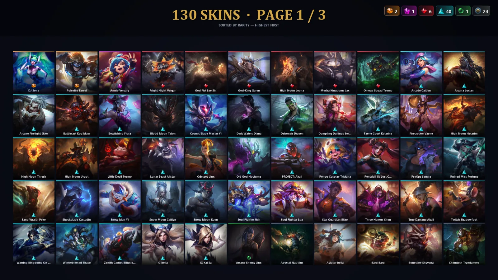 [LoL] | TR | Level 354 | Platinum II | 173 Champions | 98 Skins | 38,957 BE