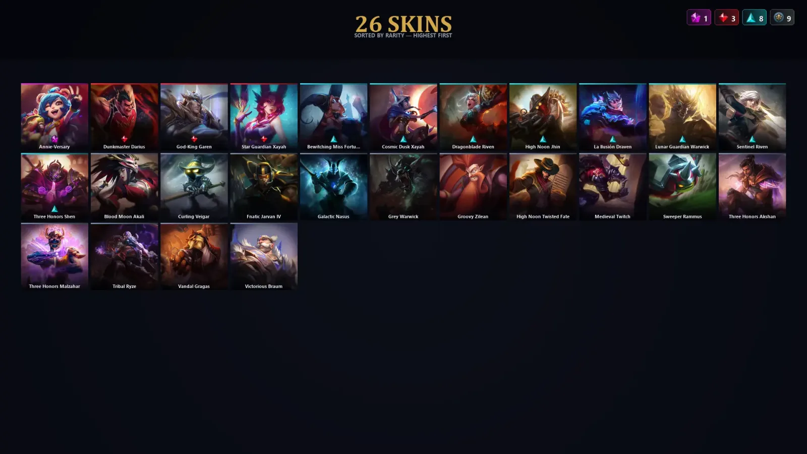 [LoL] | TR | Level 139 | Diamond IV | 80 Champions | 26 Skins | 15,717 BE — LoL account