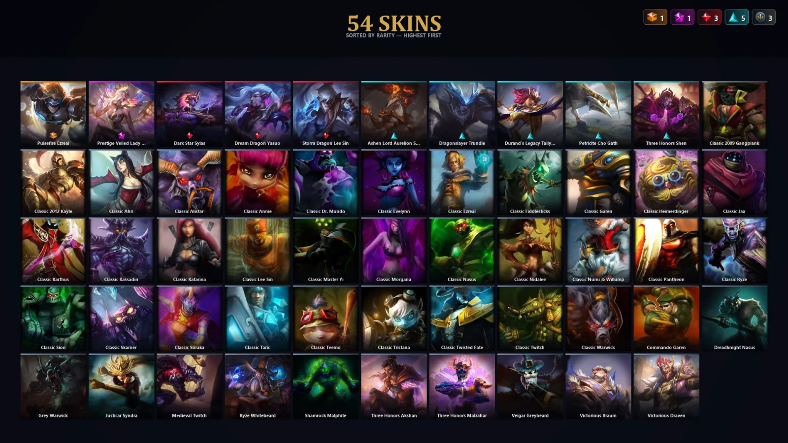 [LoL] | TR | Level 82 | Platinum IV | 128 Champions | 22 Skins | 11,505 BE
