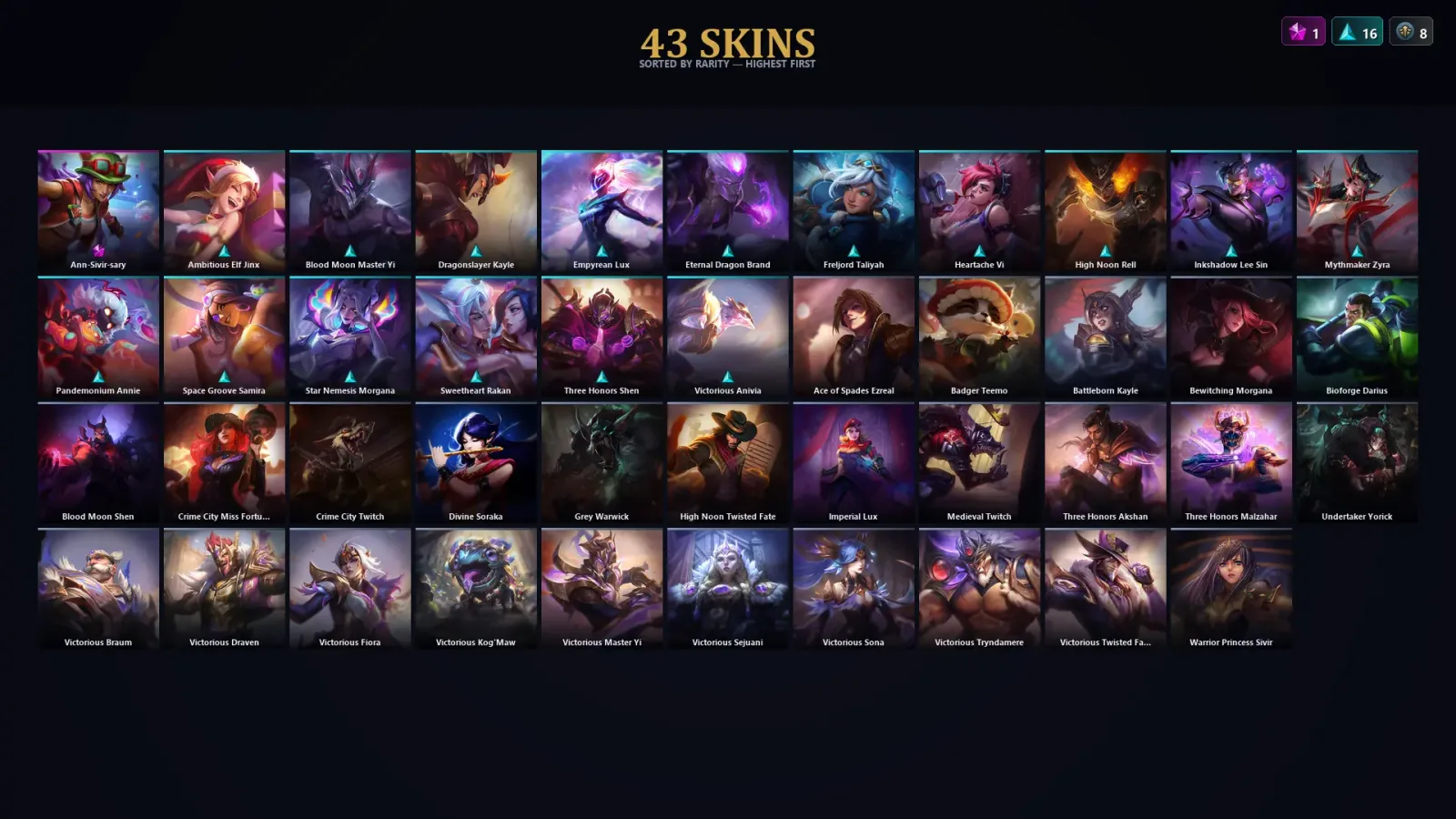 [LoL] | TR | Level 30 | Master | 153 Champions | 43 Skins
