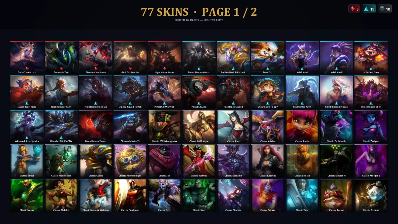 [LoL] | TR | Level 149 | Gold IV | 151 Champions | 77 Skins | 15,774 BE