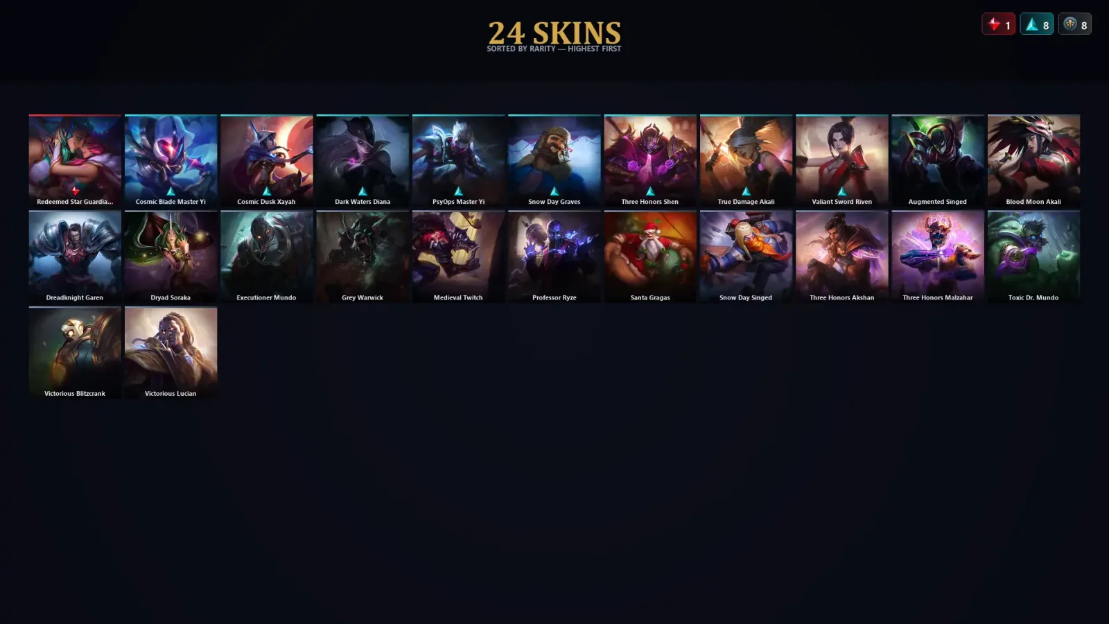 [LoL] | TR | Level 30 | Grandmaster | 84 Champions | 24 Skins