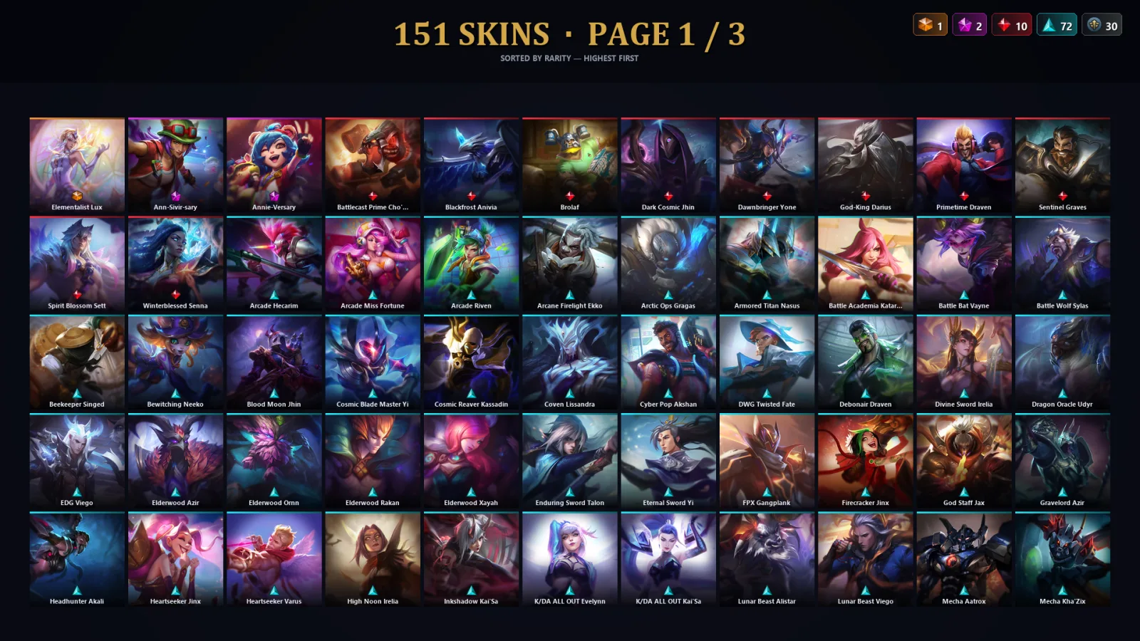 [LoL] | TR | Level 323 | 173 Champions | 151 Skins | 33,478 BE — LoL account